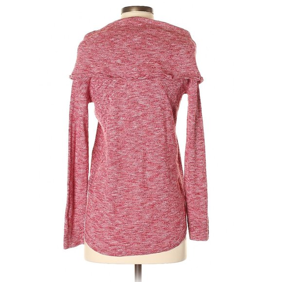 EUC! Kensie Red Woven Knit Cowl Neck Pullover Sweater for Layering Size XS - Picture 2 of 9